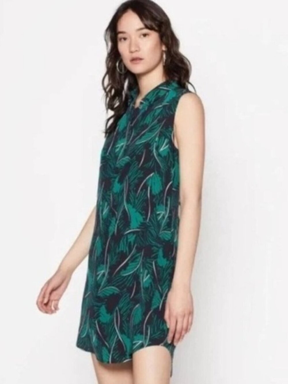 Equipment Tropical Print Silk Sleeveless Mini Dress XS